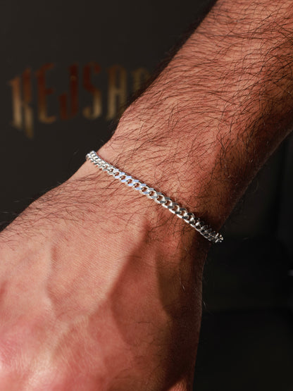 Pansarlänk Armband 4mm - 925 Silver - Kejsar