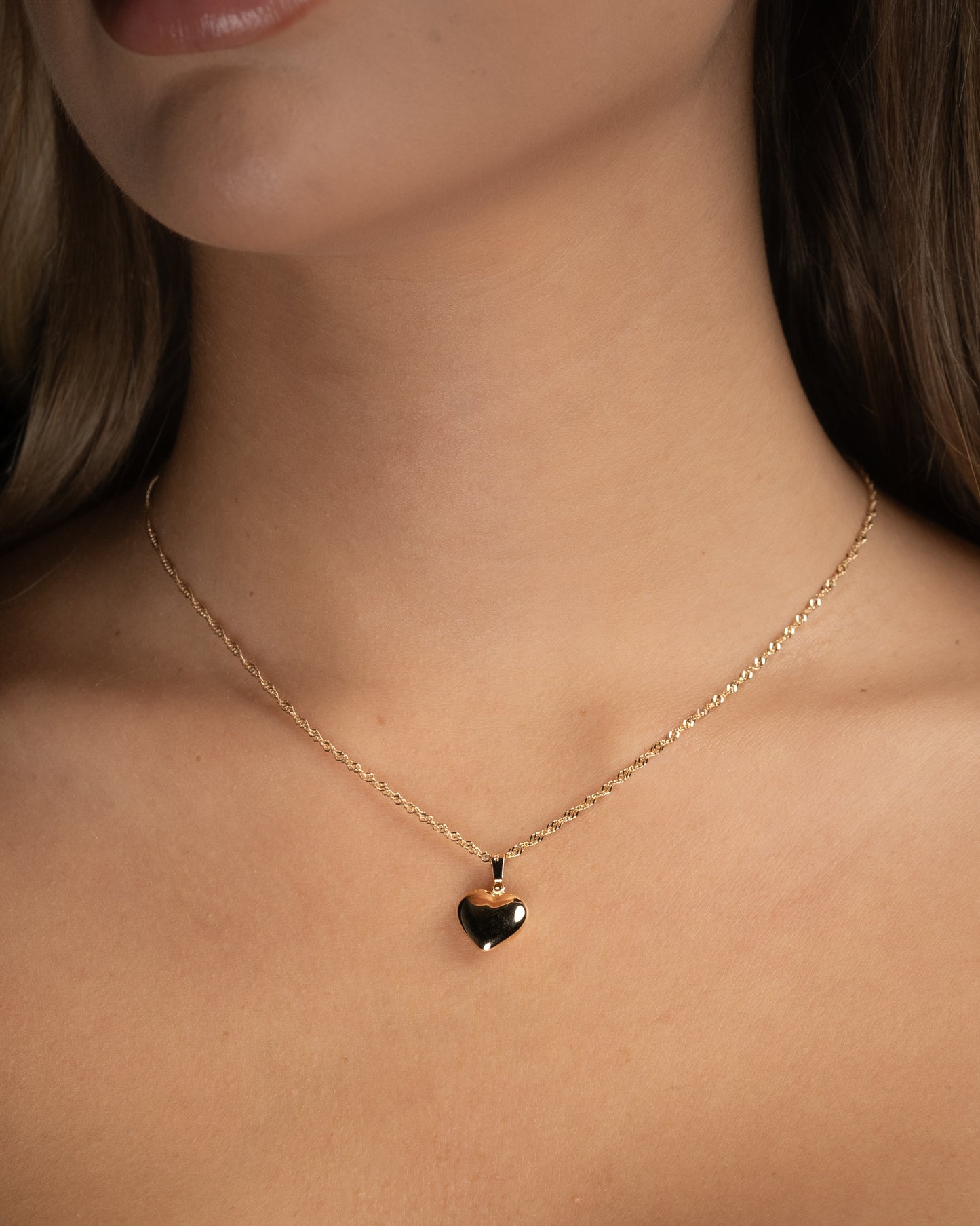 Gold Heart Necklace - 18K Gold