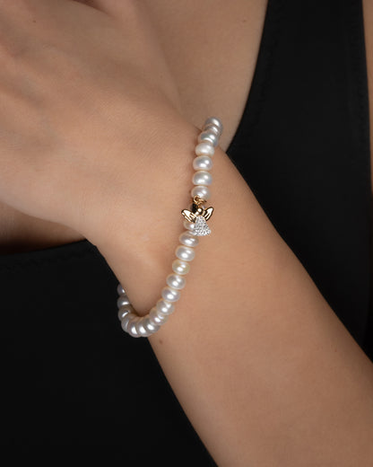 Angel Pearl Bracelet - 18K Gold