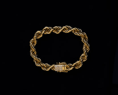 Rope Chain Bracelet 10mm - 18K Gold Plated