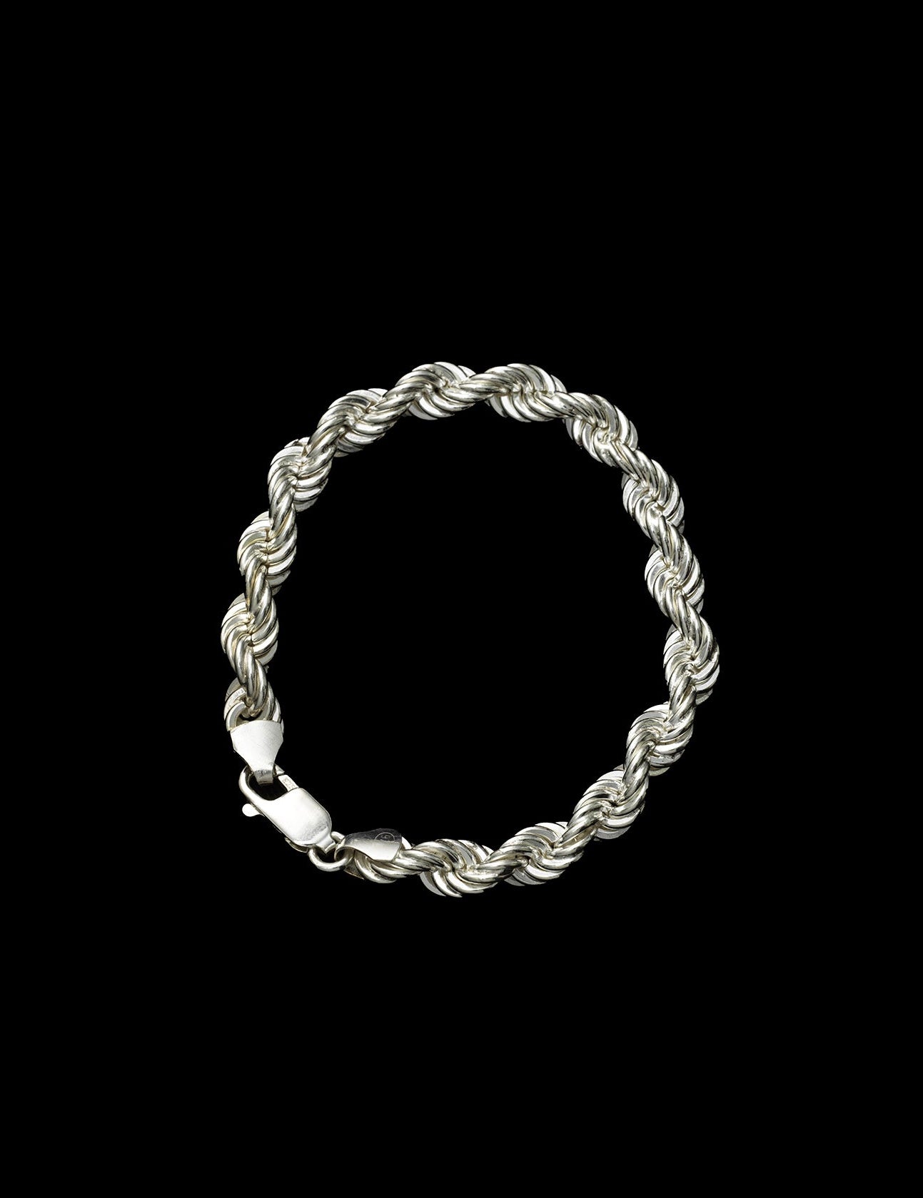 925 Sterling Silver 2mm Solid Rope Diamond Cut Rhodium Bracelet – Giorgio  Bergamo