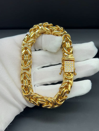 Pulsera de Eslabones Emperador 10mm - Chapada en Oro 18K