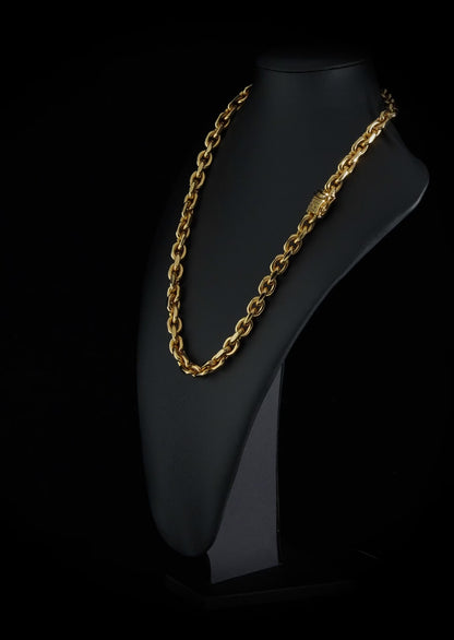 Collar De Eslabones De Ancla 10mm - Chapado En Oro 18K