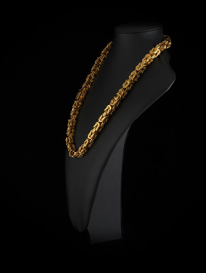 Collar Eslabón Emperador 10mm - Chapado en Oro 18K